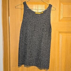 Donna Karan Black Metallic Knit Tank Top